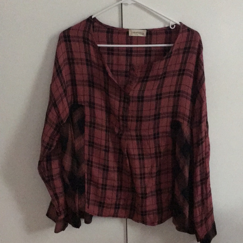 NWOT plaid oversized top